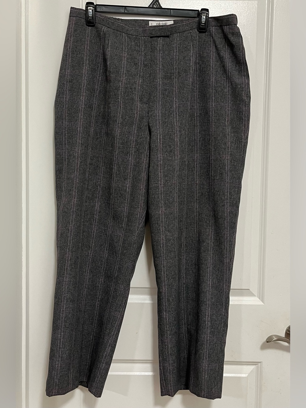 Jones Studio Plaid Pants Size 18W High Rise Straight Leg Office Workwear